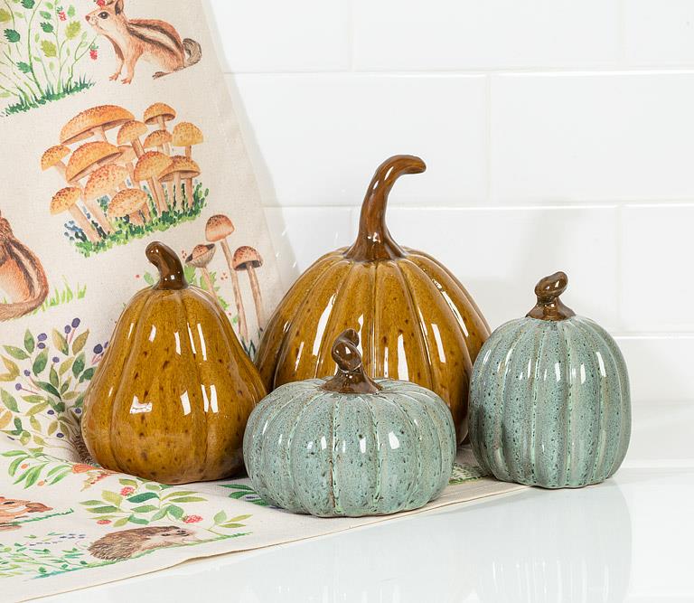 Sm Oval Pumpkin-Sage-4"H