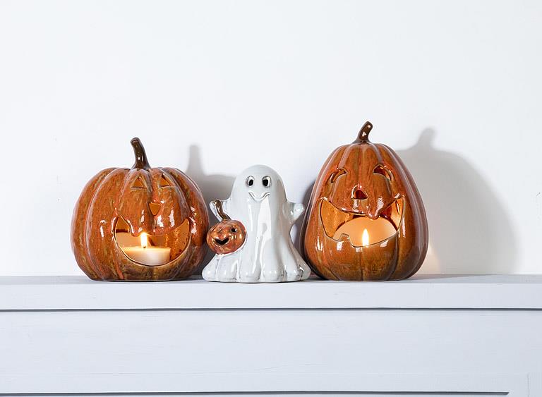 Tall Jack O'Lantern Candle Holder-6"H