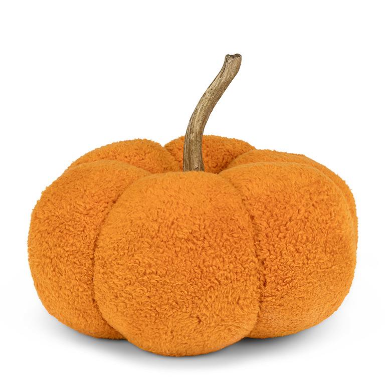 Lg Fuzzy Pumpkin-Orange-10"D