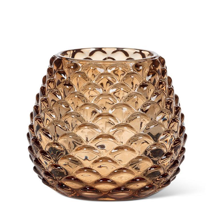 Md Pinecone Tealight-Amber-3"H