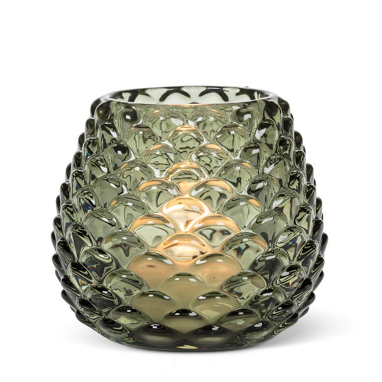 Md Pinecone Tealight-Green-3"H