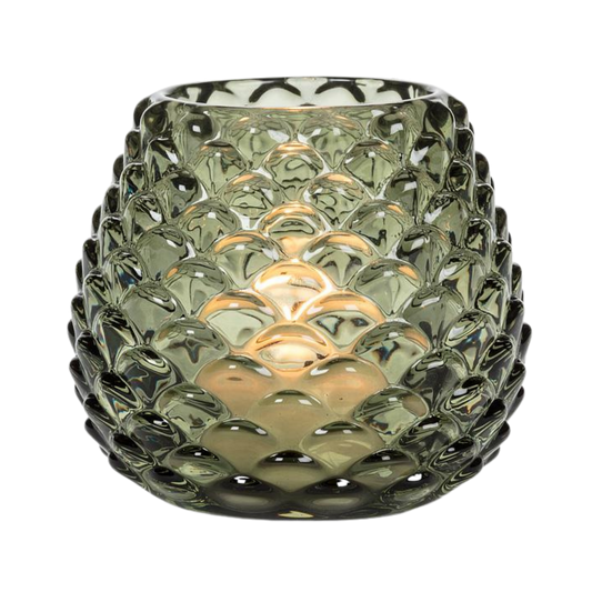 Sm Pinecone Tealight-Green-2.5"H