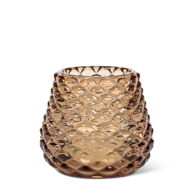 Sm Pinecone Tealight-Amber-2.5"H