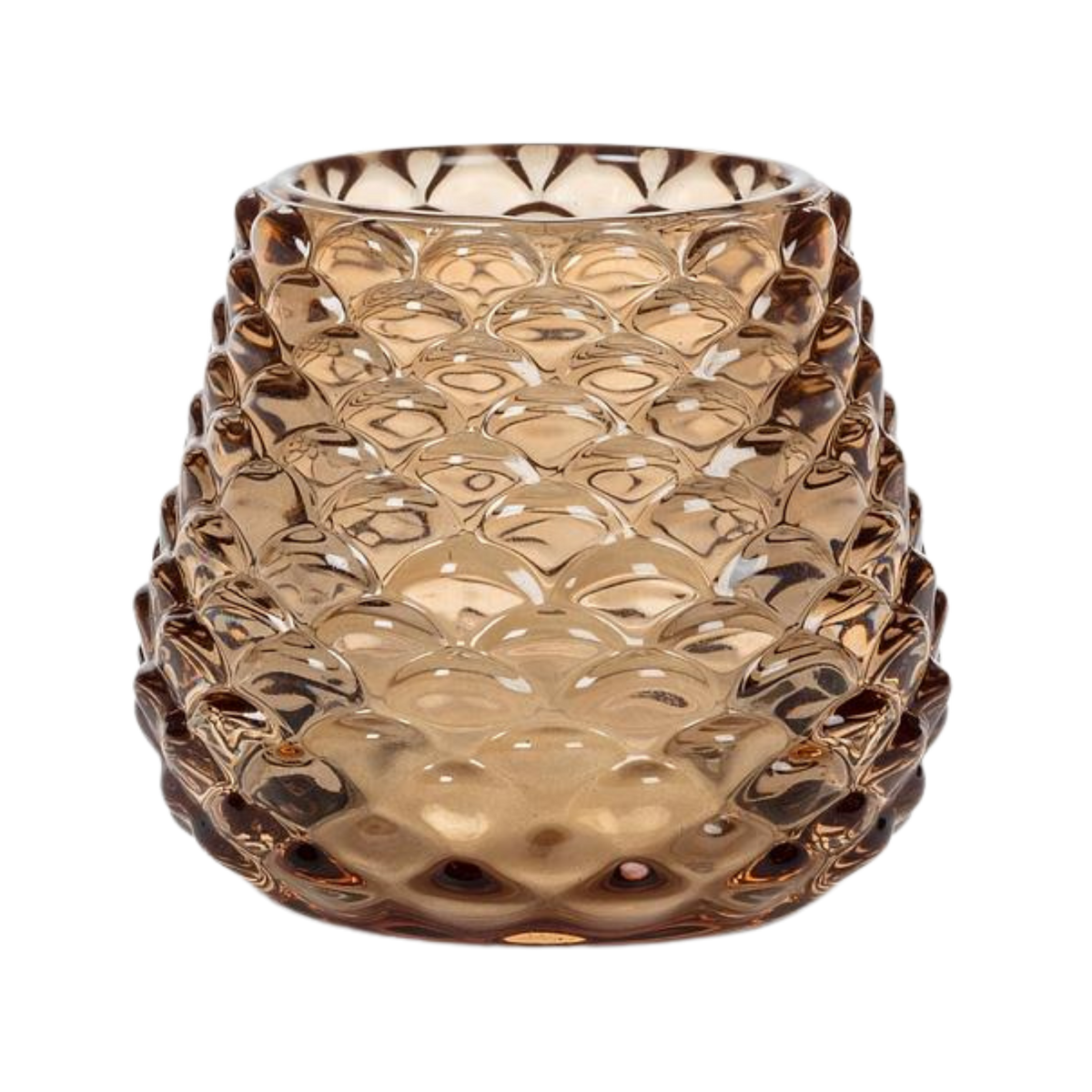 Md Pinecone Tealight-Amber-3"H
