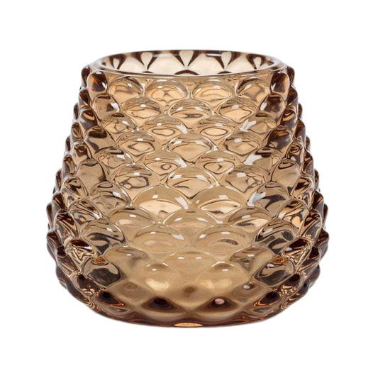 Sm Pinecone Tealight-Amber-2.5"H