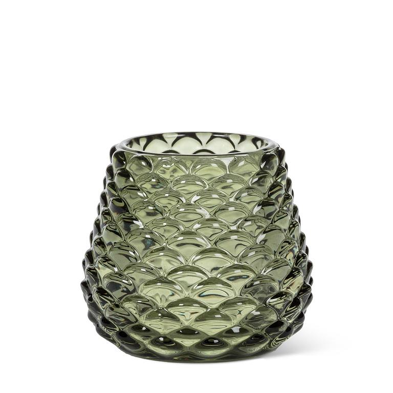 Sm Pinecone Tealight-Green-2.5"H