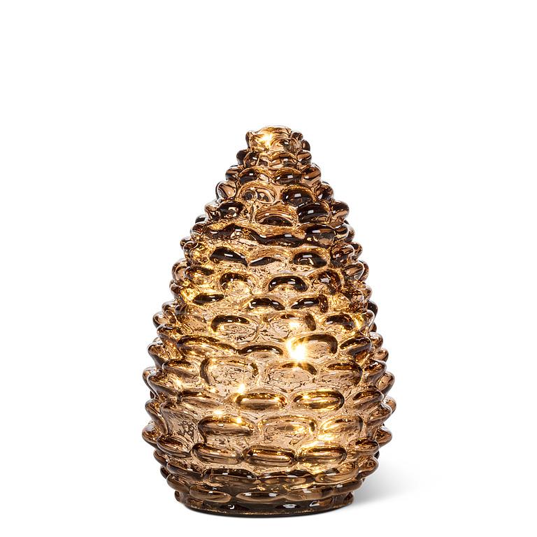 Md Pinecone LED Light-Amber-5.5"H