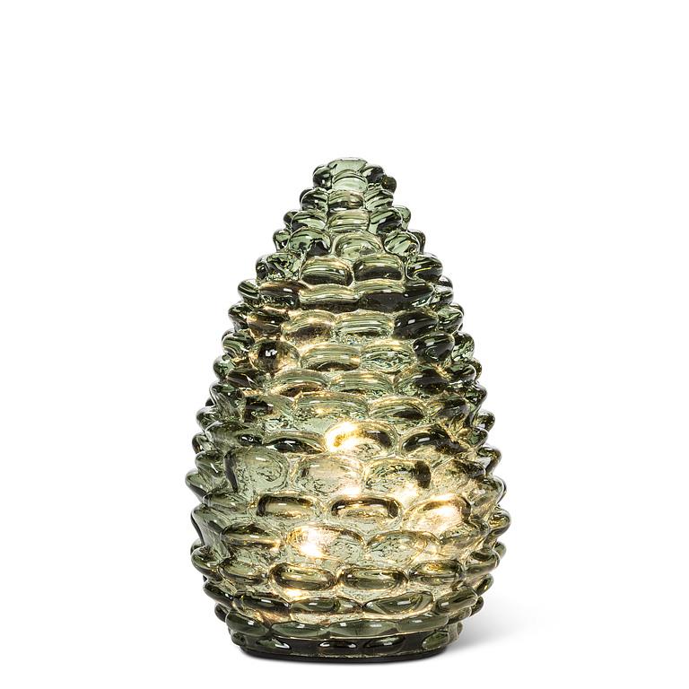Md Pinecone LED Light-Green-5.5"H