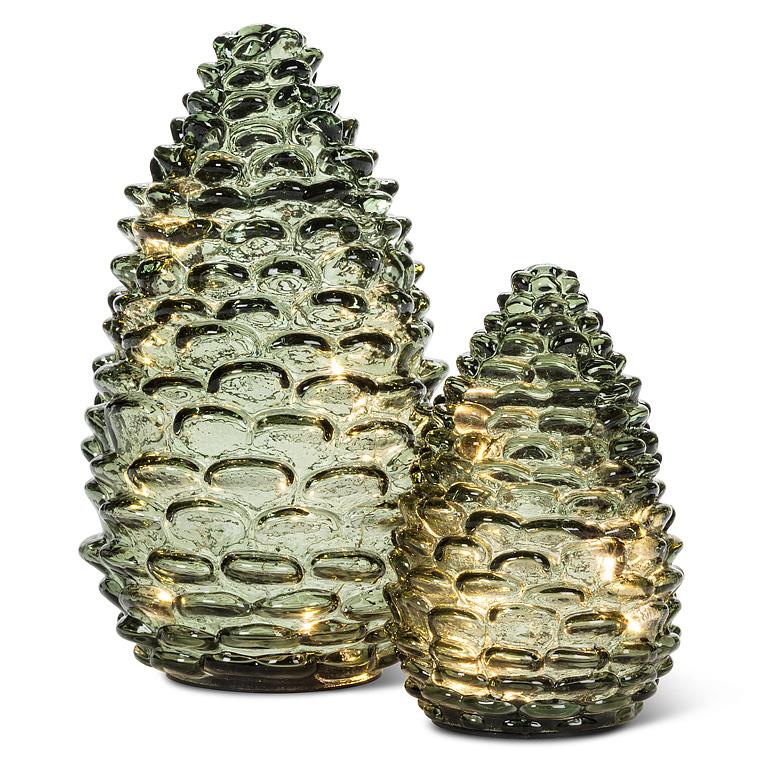 Md Pinecone LED Light-Green-5.5"H