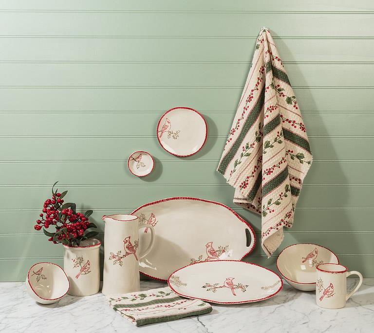 Cardinal Stamp Large Bowl-7.5"D