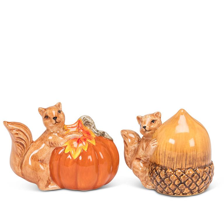 Squirrel w/Pumpkin & Acorn S&P-2.5"H