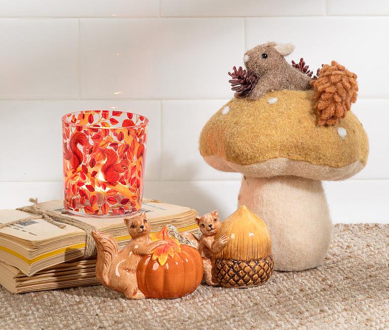 Squirrel w/Pumpkin & Acorn S&P-2.5"H