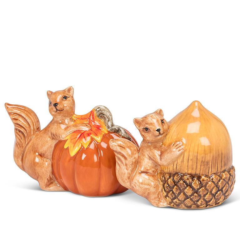 Squirrel w/Pumpkin & Acorn S&P-2.5"H