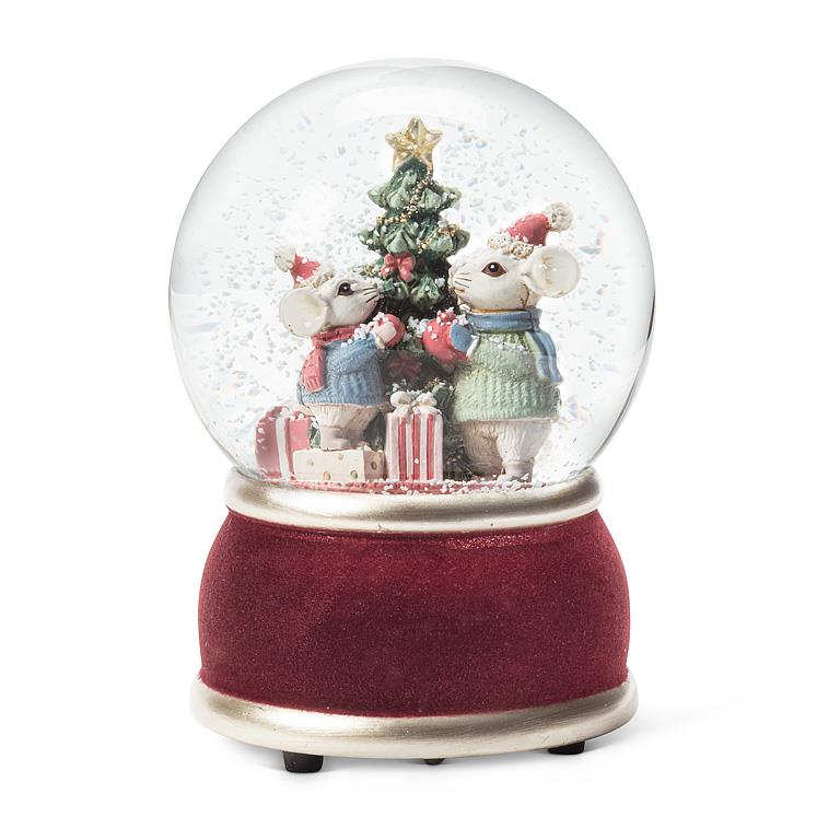 Md Mice & Tree Snow Globe-5.5"H