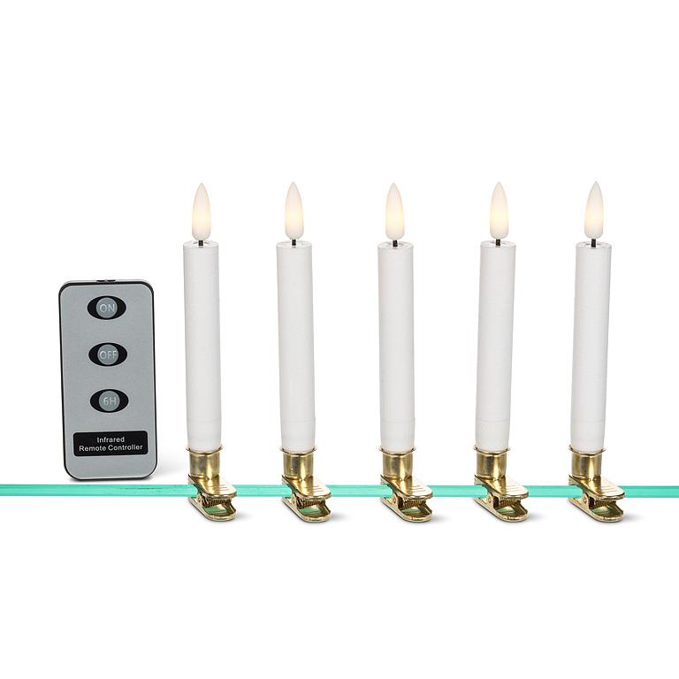 Tree Clip Candles w/Remote-5.5"H S/10 LED