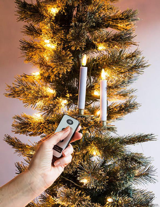 Tree Clip Candles w/Remote-5.5"H S/10 LED