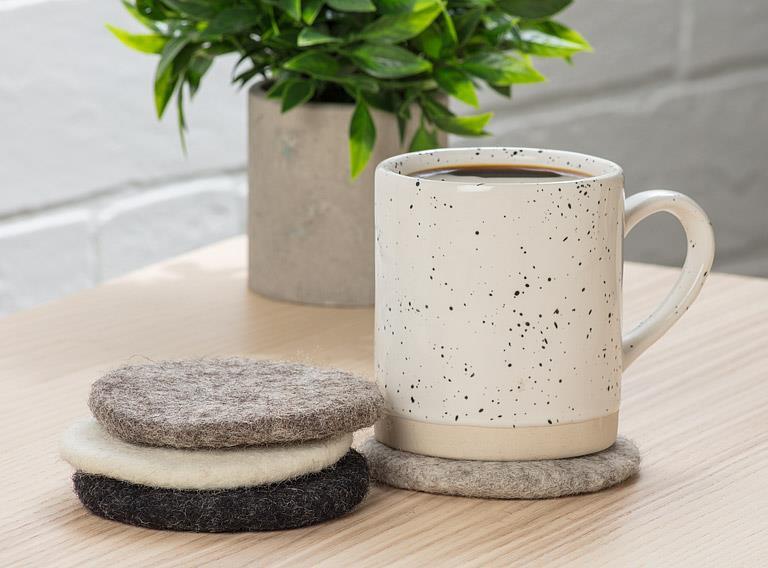 S/4 Round Coasters-Grey-4"D