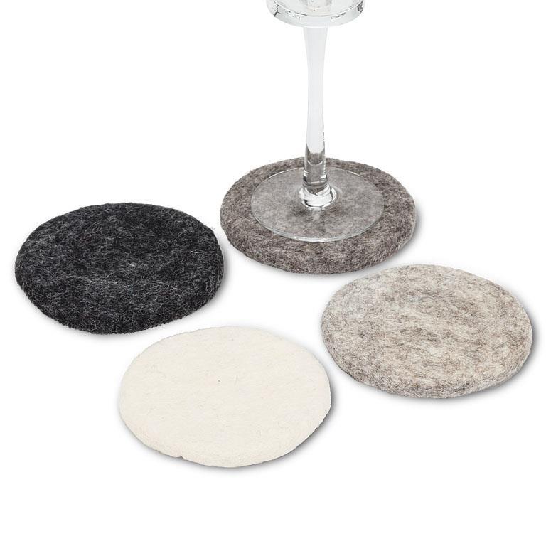 S/4 Round Coasters-Grey-4"D
