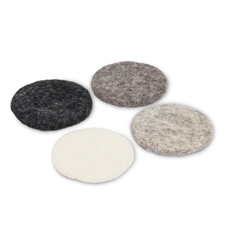 S/4 Round Coasters-Grey-4"D