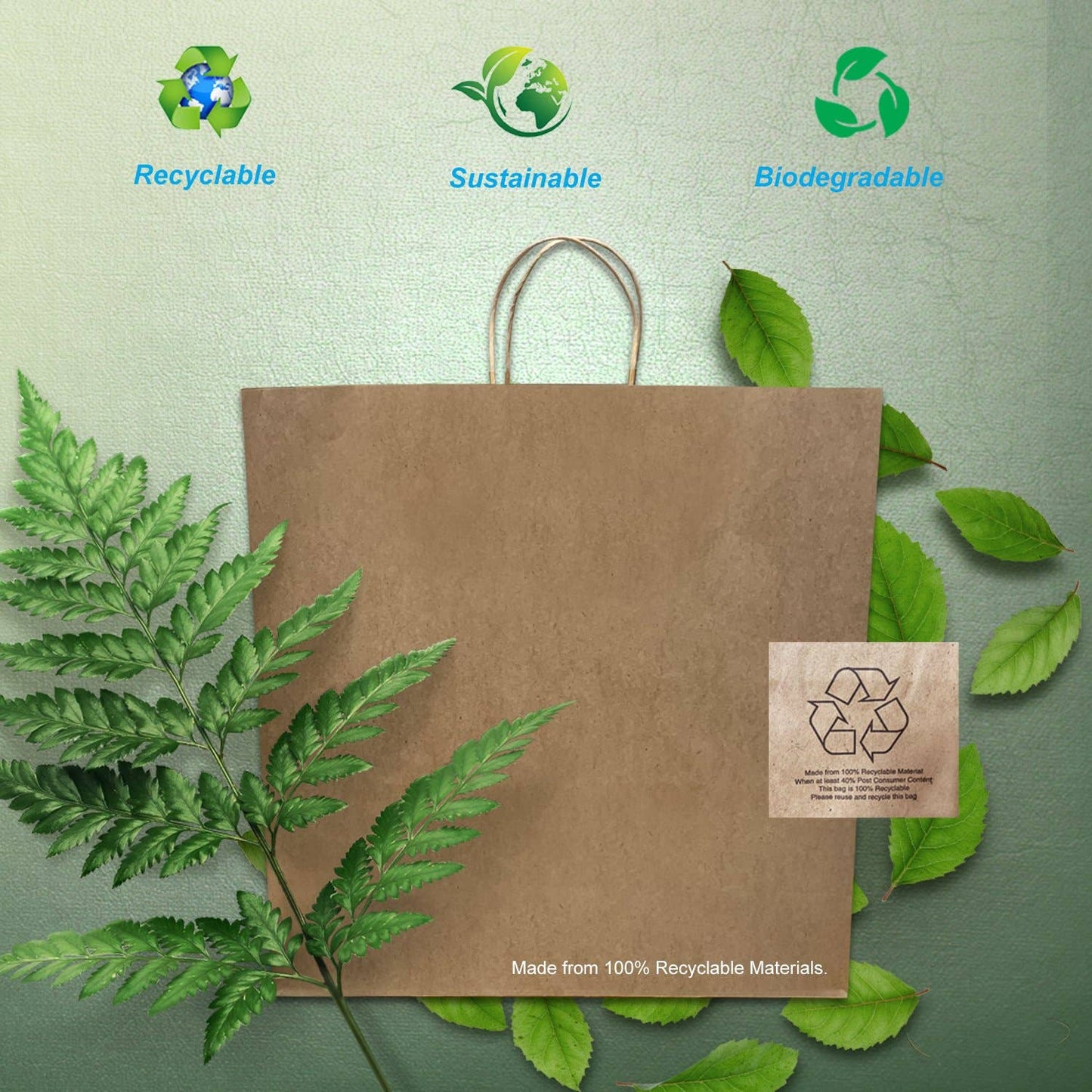Jumbo 18x7x18.75 inches Kraft Paper Bag