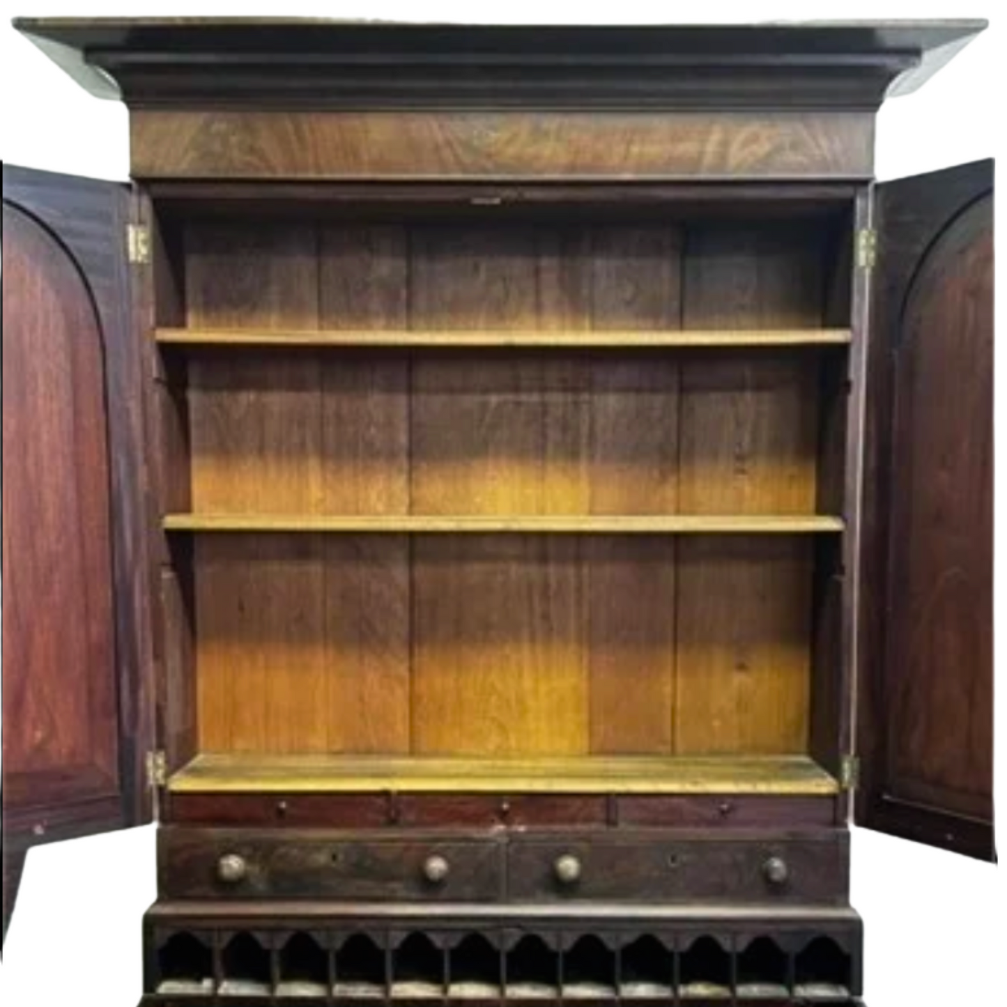 Antique 1850s Empire Blind Secretary Desk – Mahogany Masterpiece with Hidden Compartments