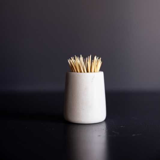 White Marble Toothpick Holder