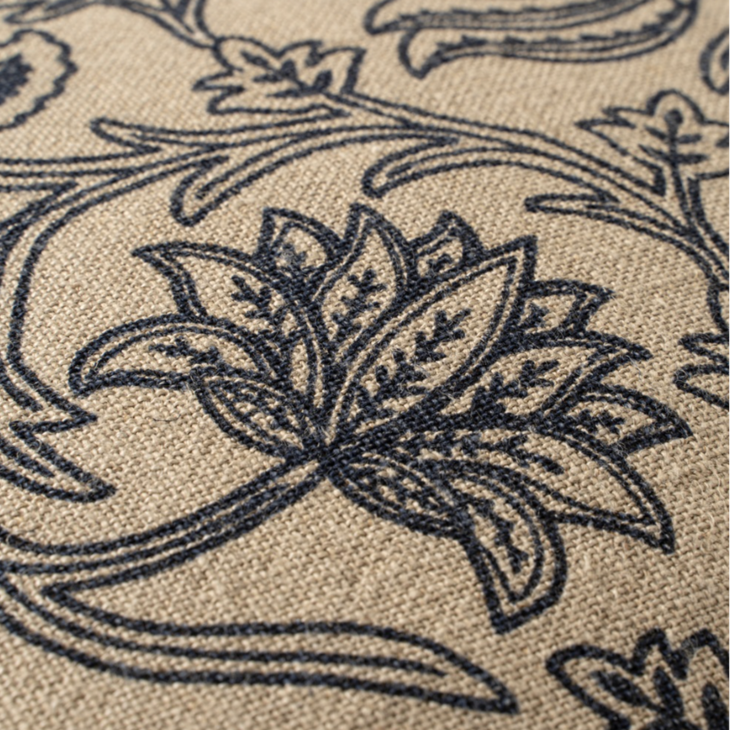 24x24 Lotus Linen Pillow, Blue