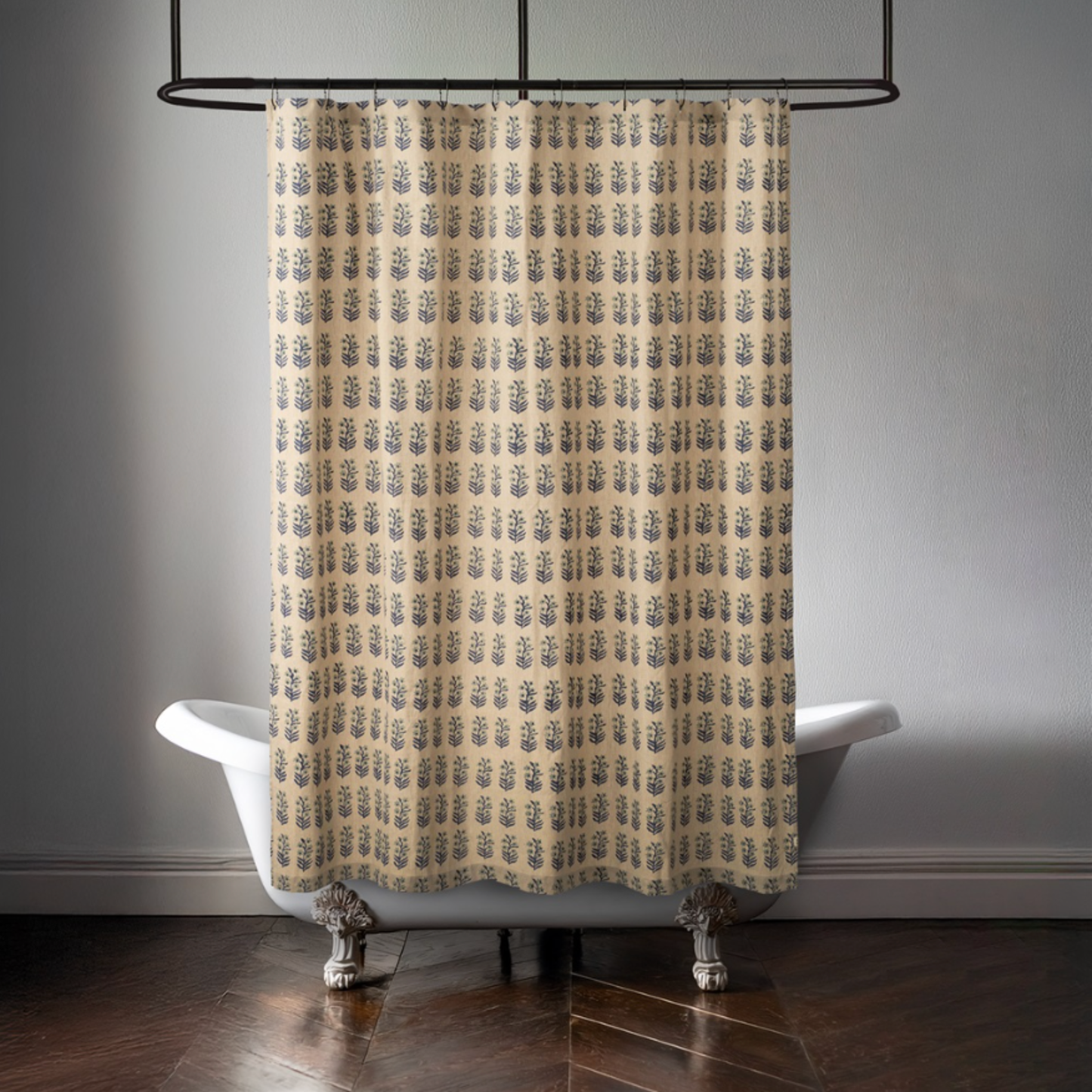 Block Print Shower Curtain