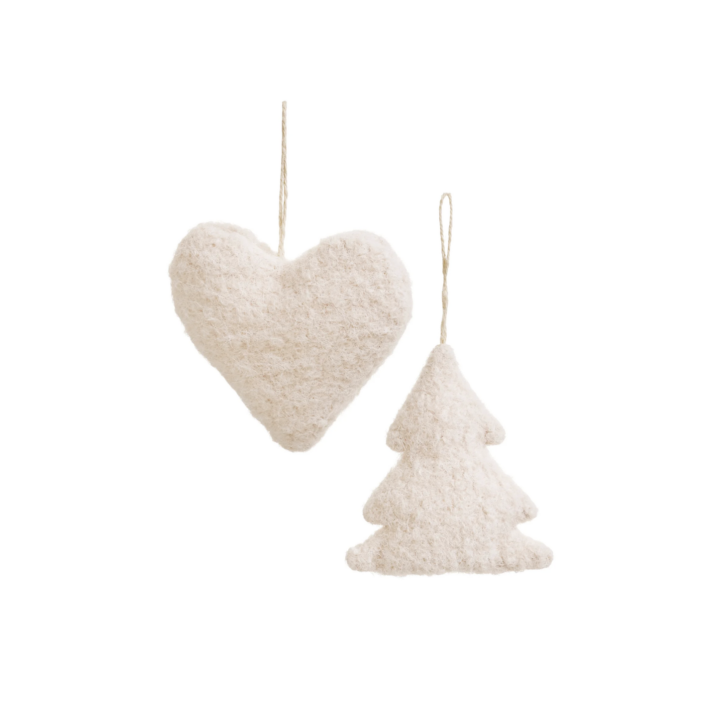 Heart and Tree Set Plush Ornaments