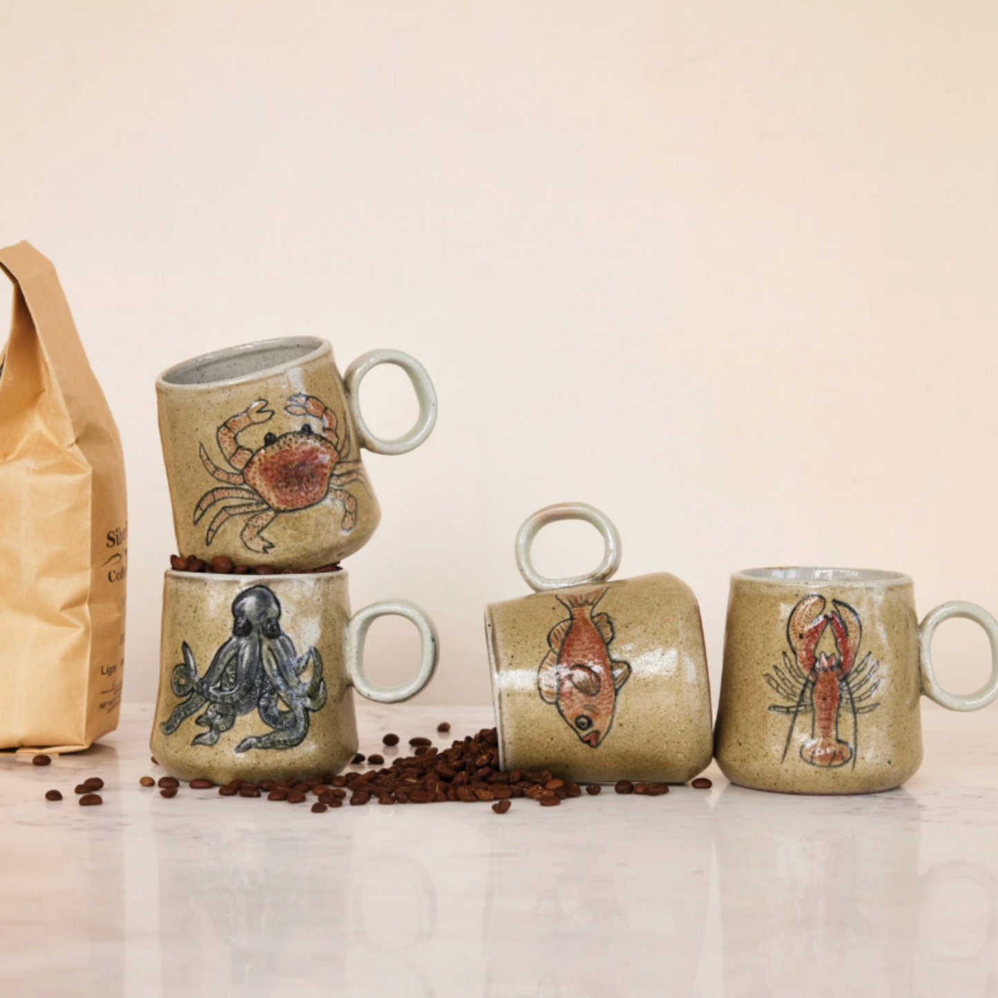 16 oz. Hand-Painted Stoneware Mug