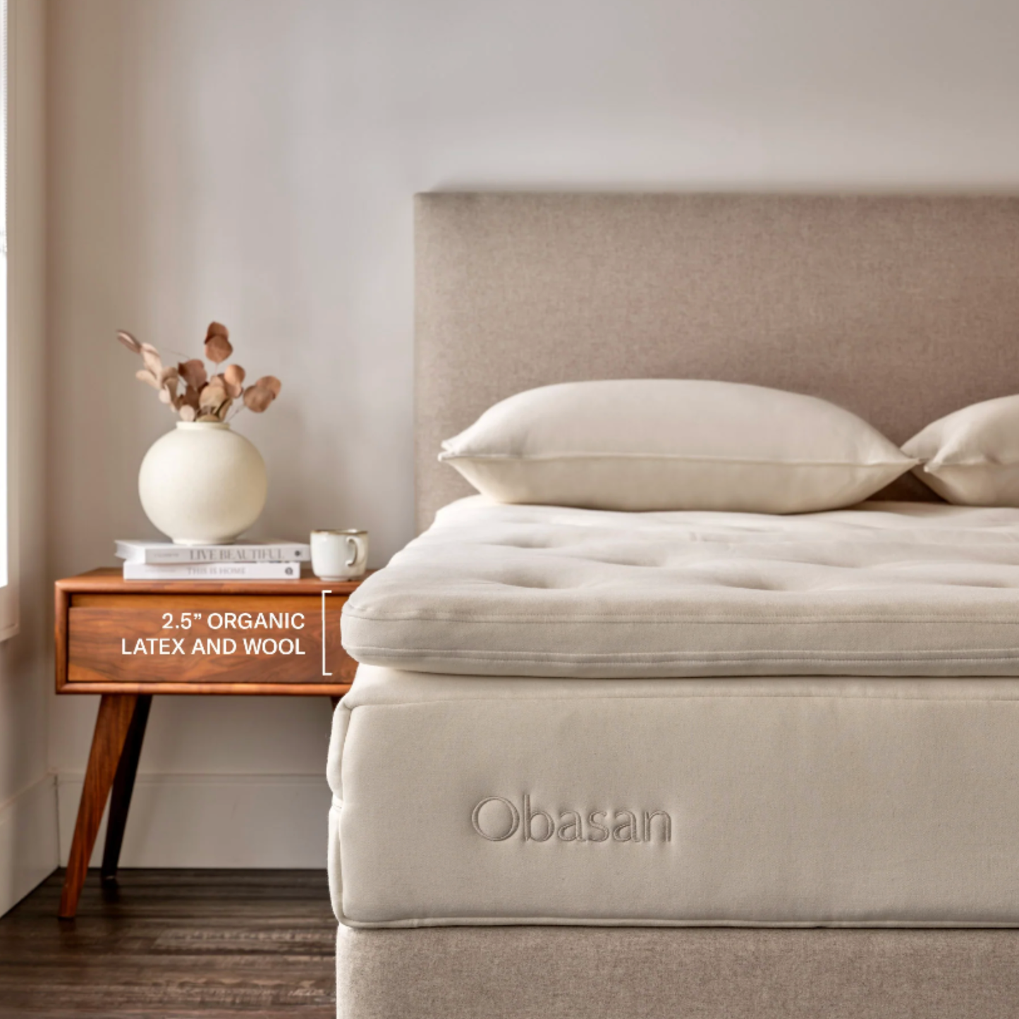 Deluxe Organic Wool and Latex Mattress Topper (2.5")