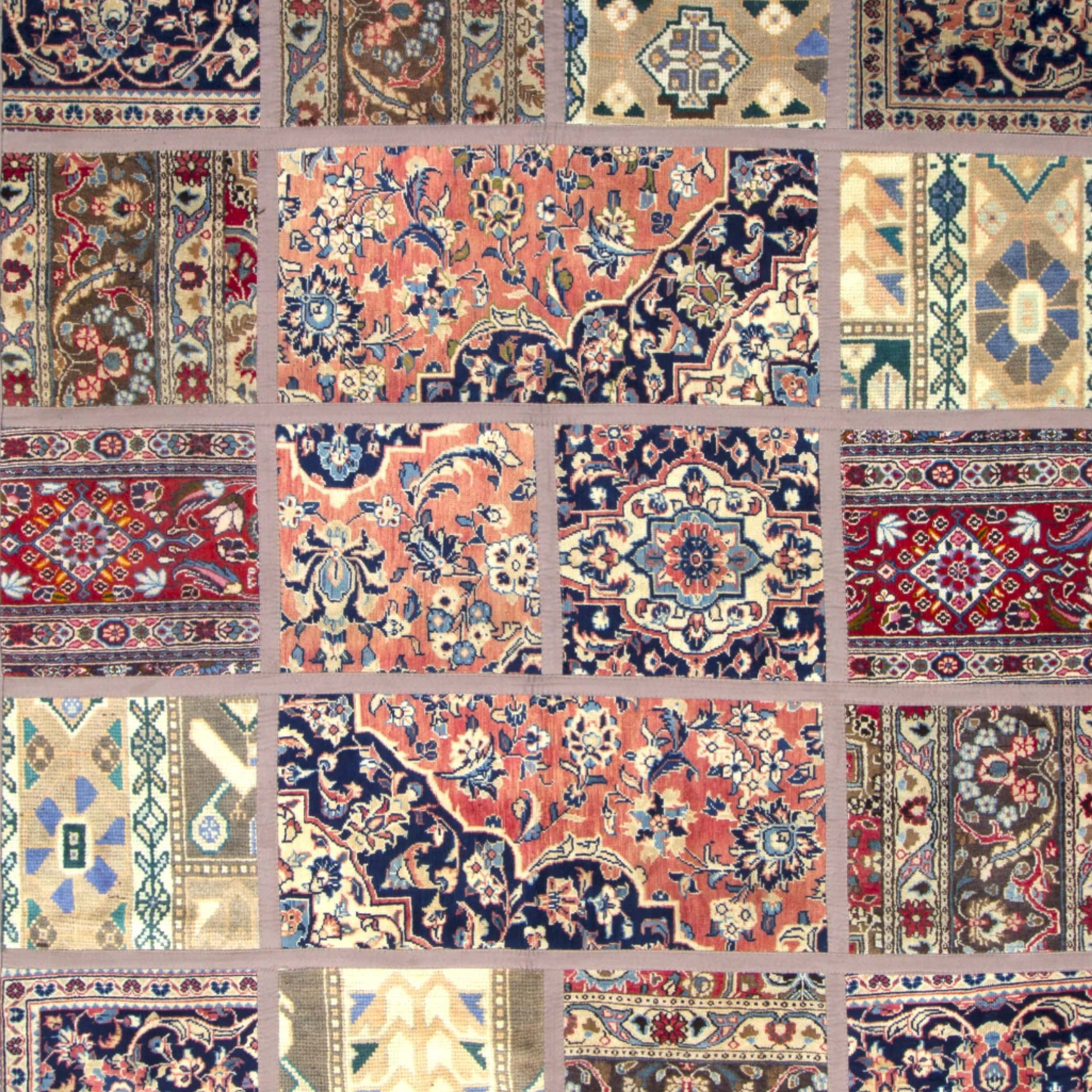 Chehel Tikke Patchwork Wool Hand Knotted 5'3" x 6'6"