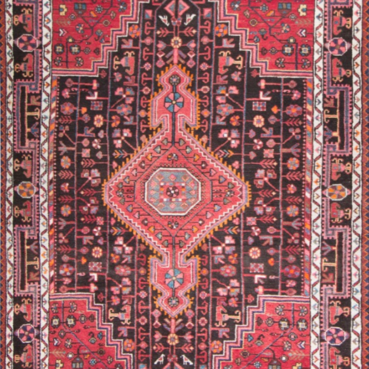 Toyserkan Semi-Antique Medallion Blue Wool Hand Knotted 5'0" x 8'10"