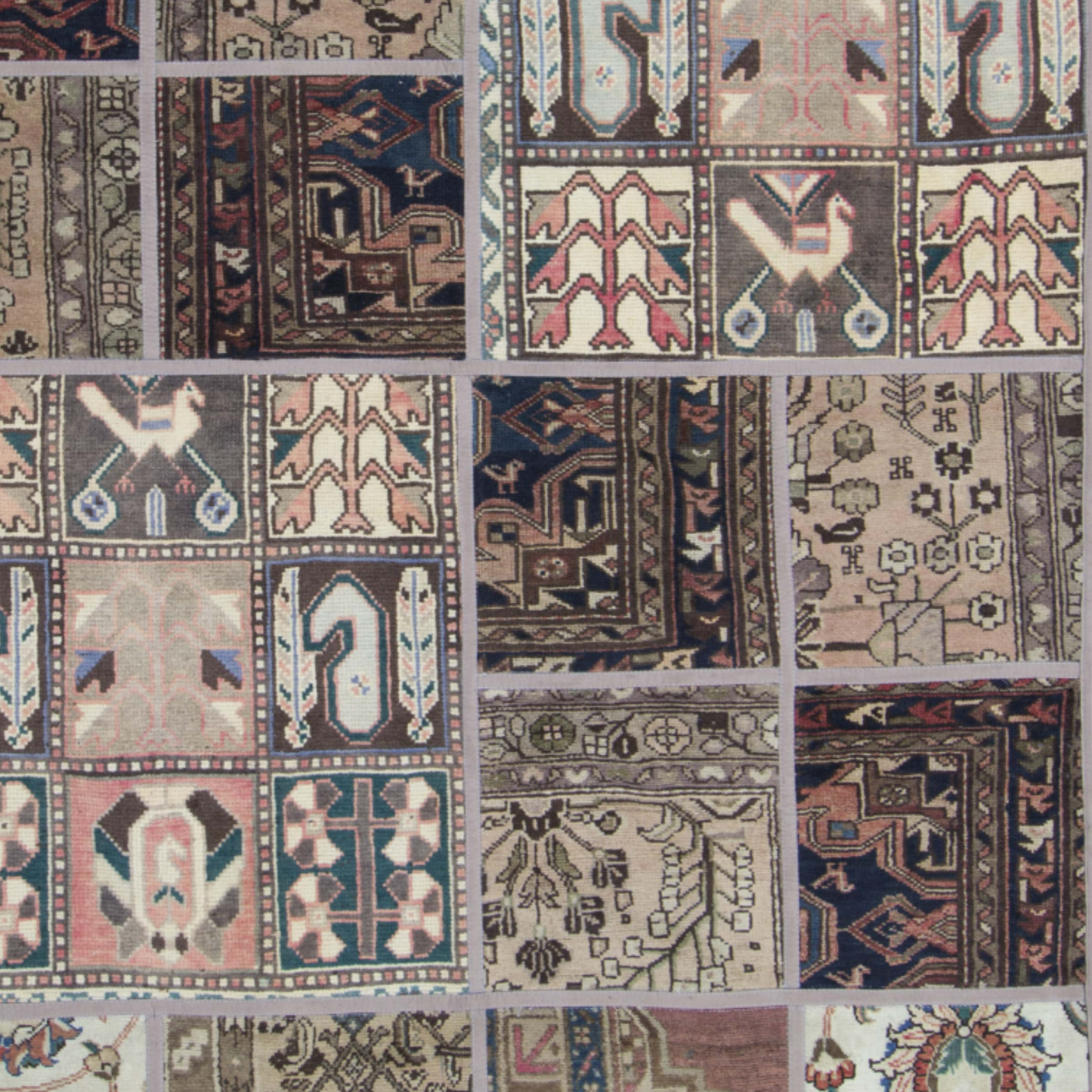 Chehel Tikke Patchwork Wool Hand Knotted 5'4" x 7'11"