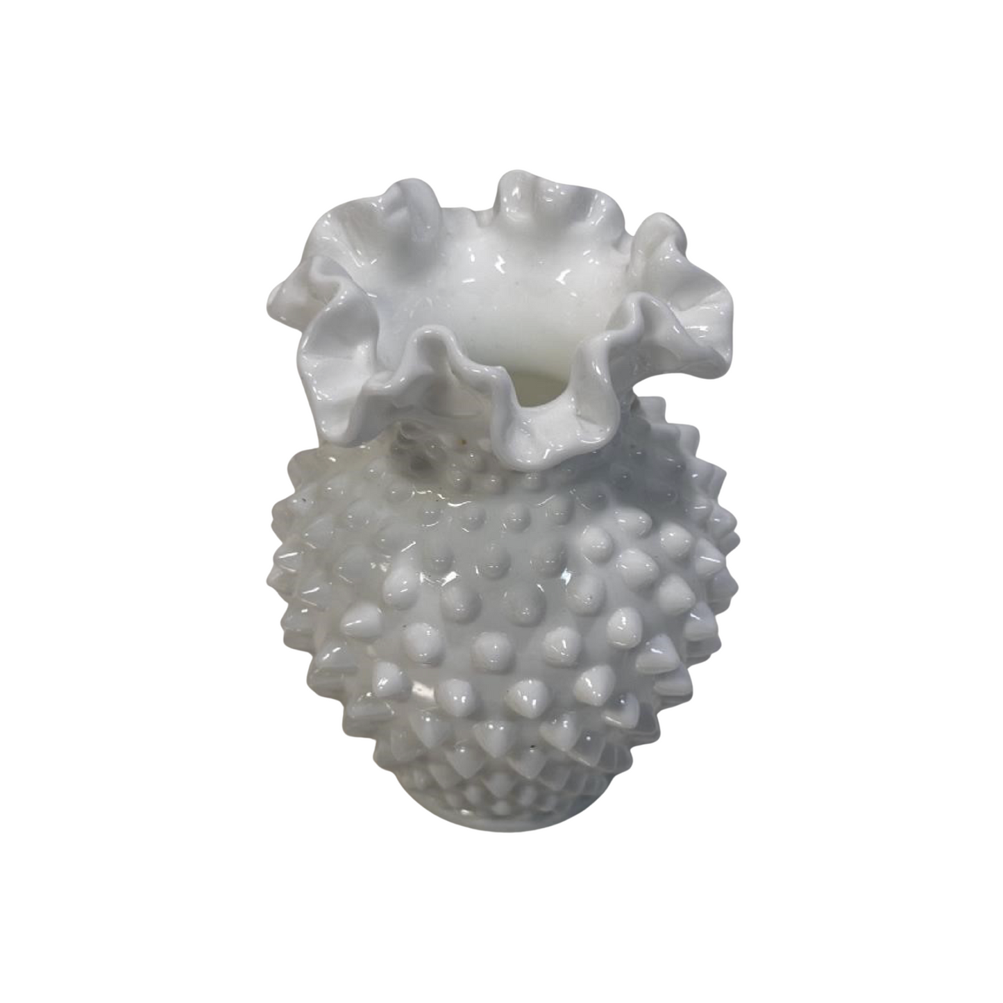 Milk Glass Hobnail Ruffled Vase🇨🇦