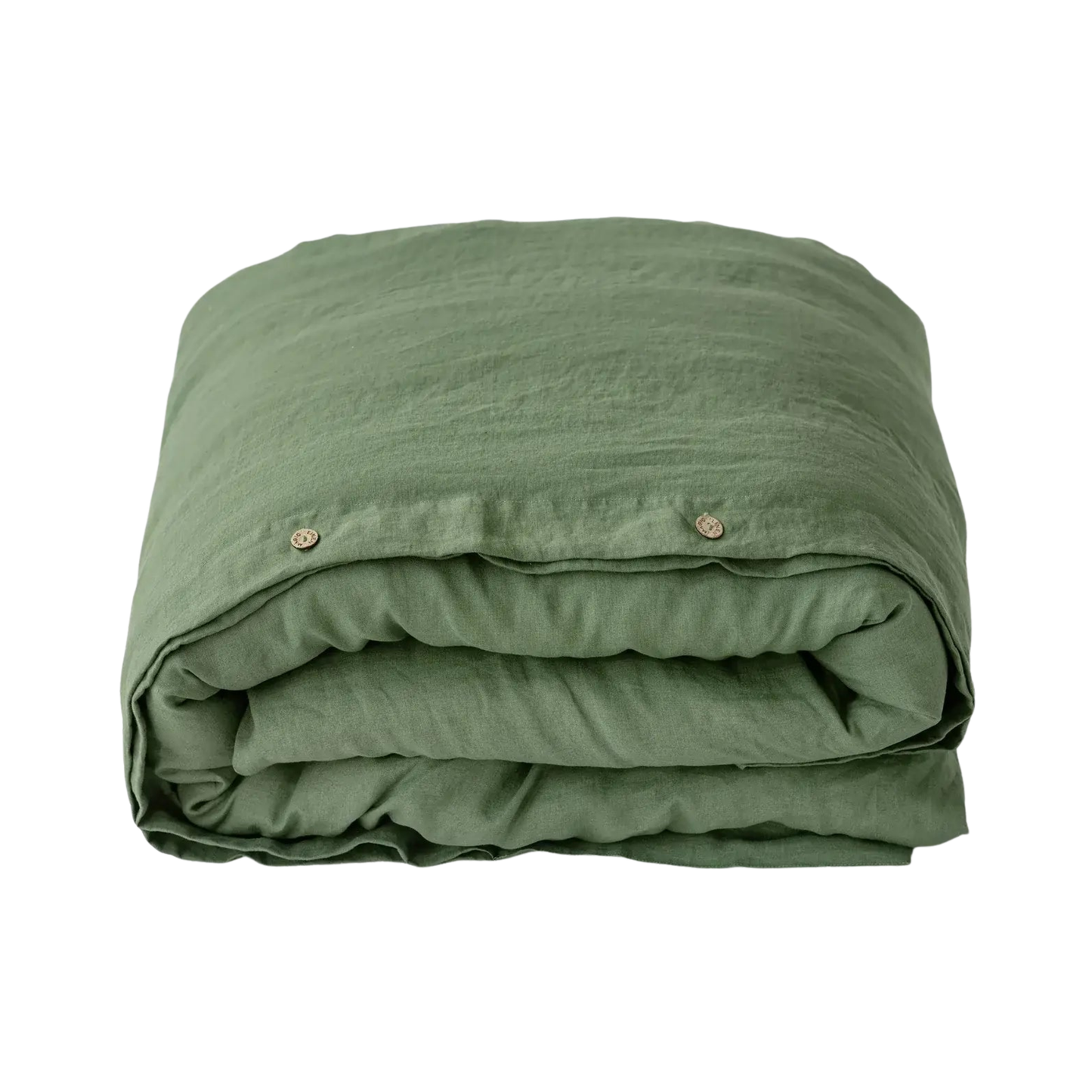 Forest green linen duvet cover