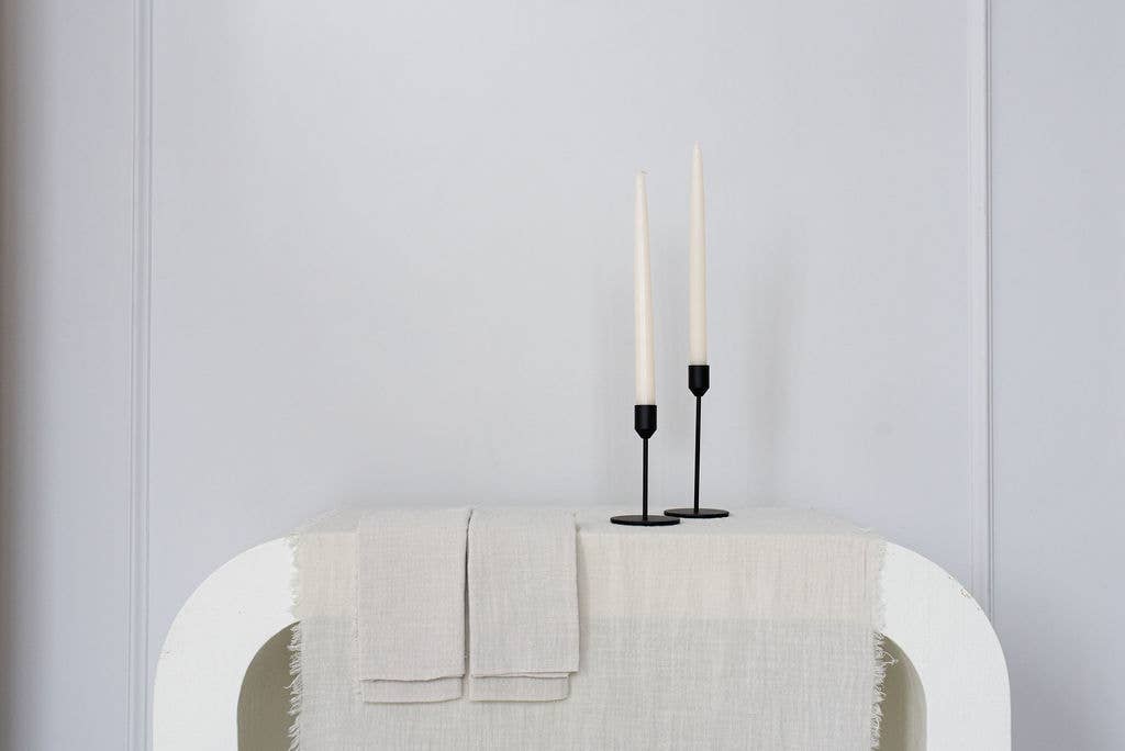 Inkwell Black Metal Modern Tapered Candle Holders | Set of 2