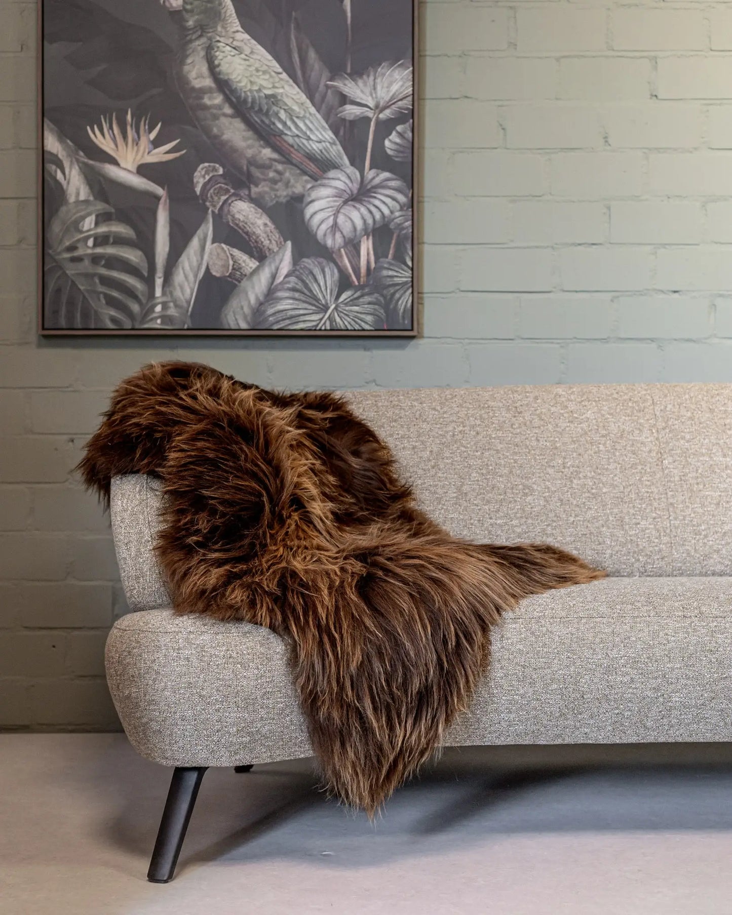 Icelandic Sheepskin | Natural Brown | Long Wool | 90-100 cm