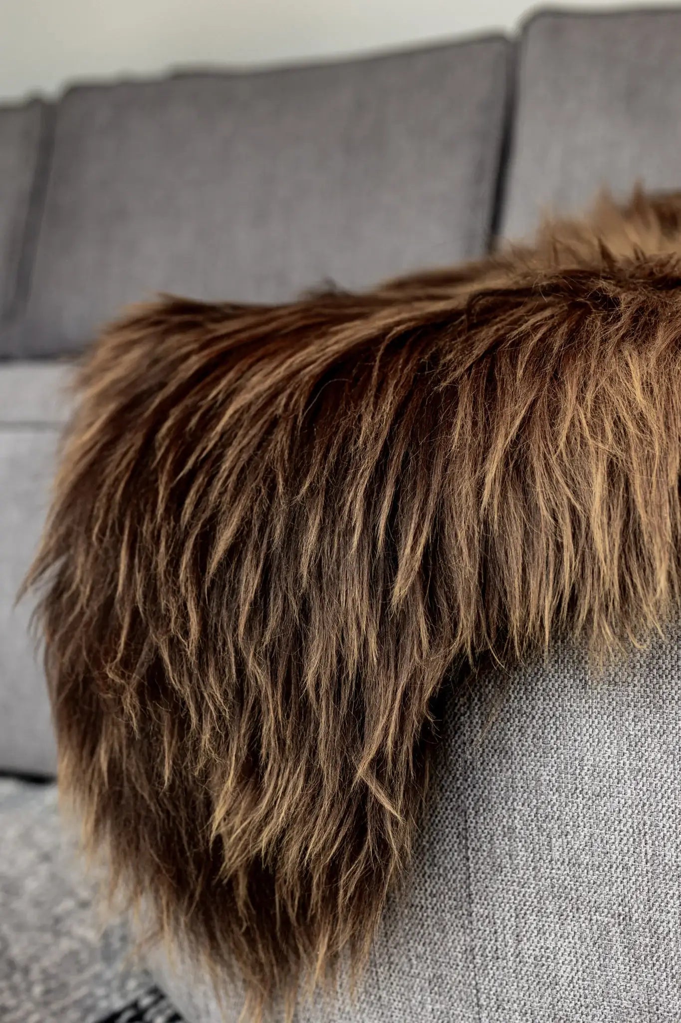 Icelandic Sheepskin | Natural Brown | Long Wool | 90-100 cm