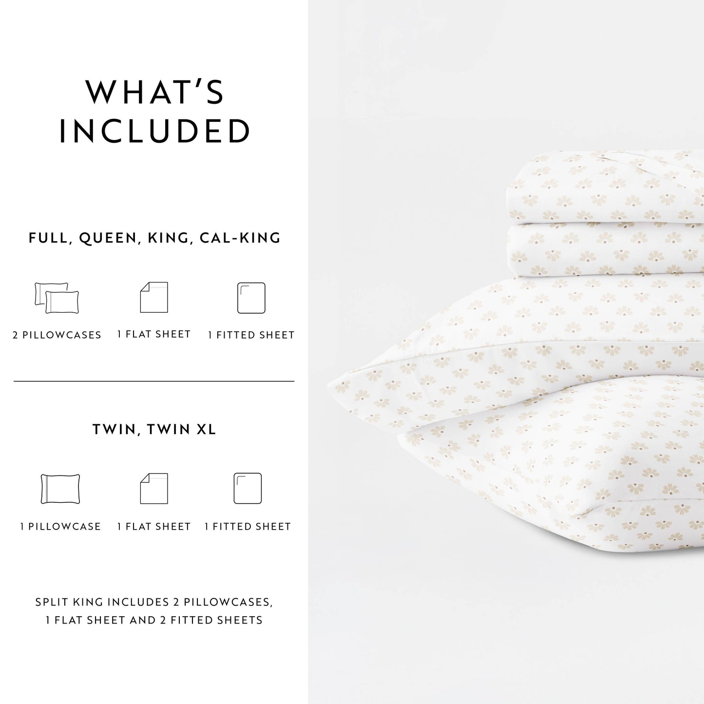 Moon Daisies 300 Thread Count Cotton Patterned Sheet Set