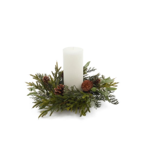 CANDLE-RING CEDAR/CONE/EUCAL 12D