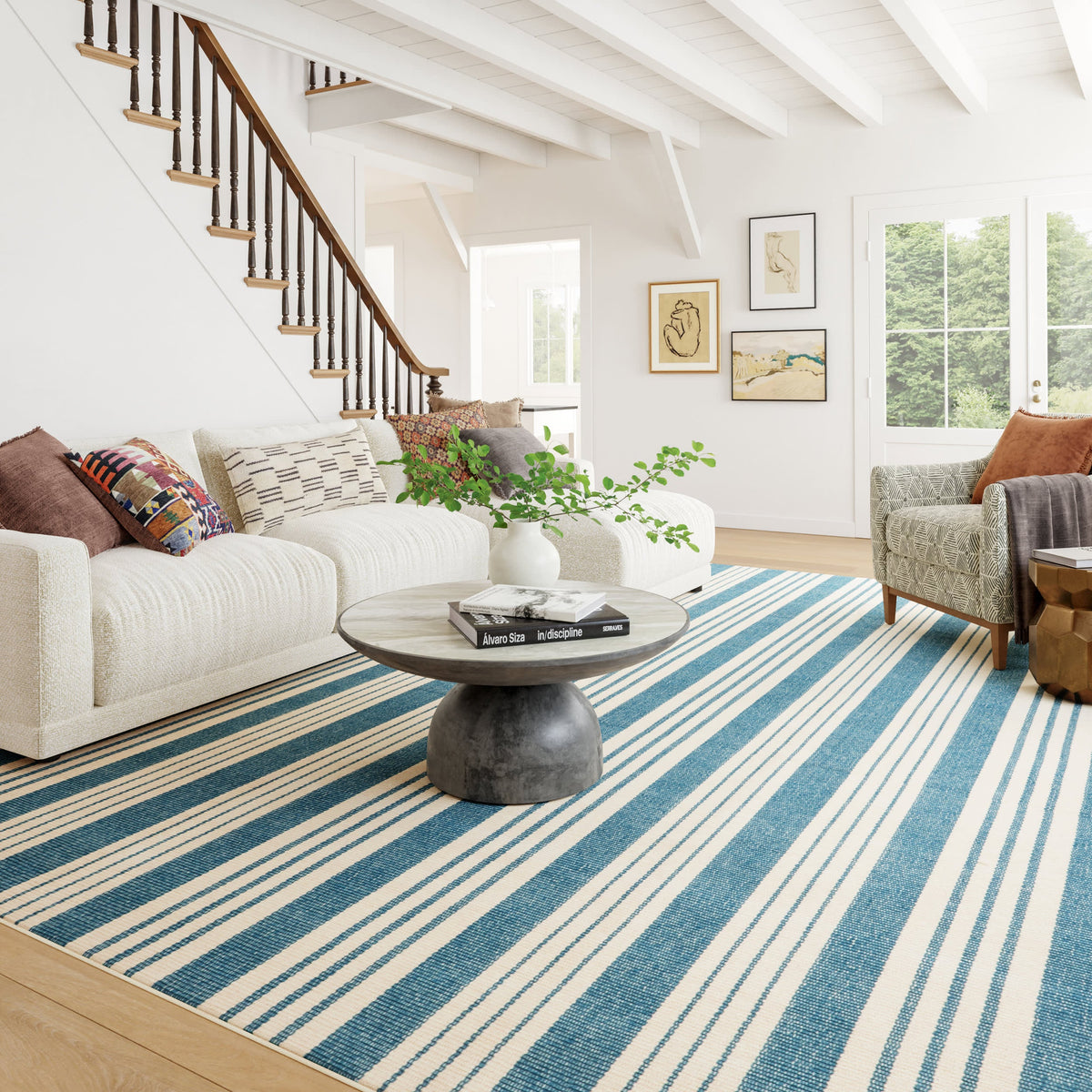 Birmingham Machine Washable Rug | Blue