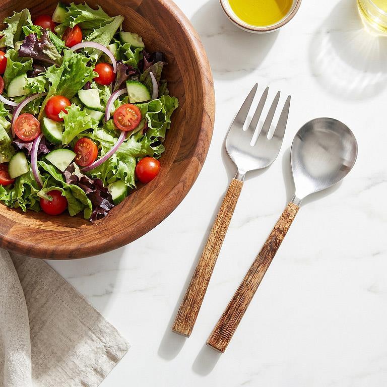 *Modern Slim Handle Salad Servers-10.5"L