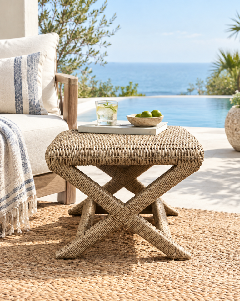 Malaga Seagrass Backless Stool