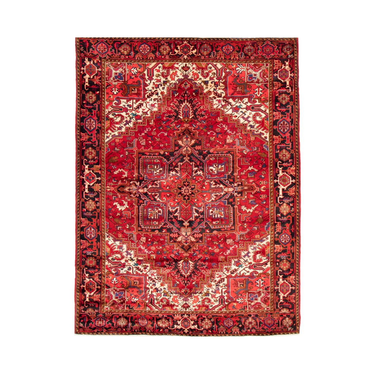Heriz Semi-Antique Brown Wool Hand Knotted Persian Rug - 8'2" x 10'0"
