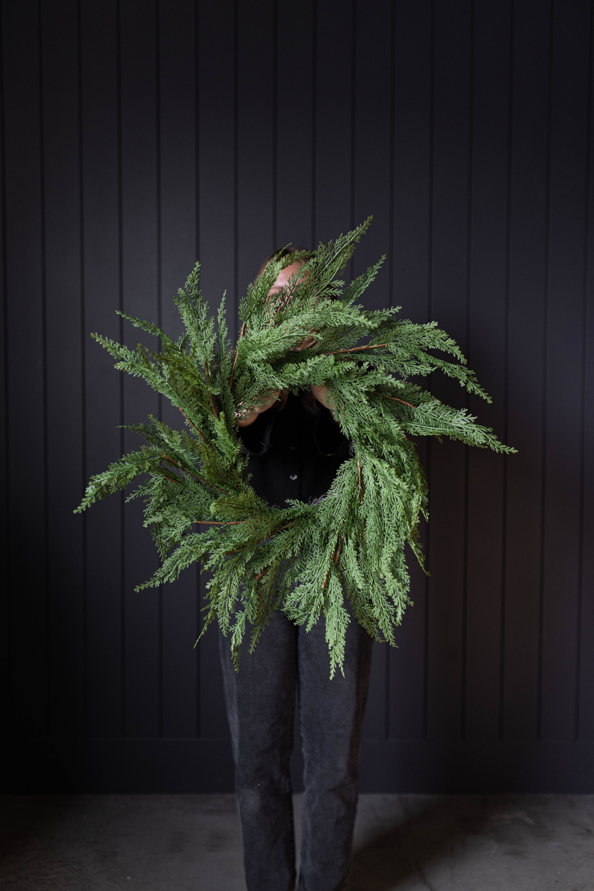 Cypress Leaf Full Real Touch Wreath - 24"