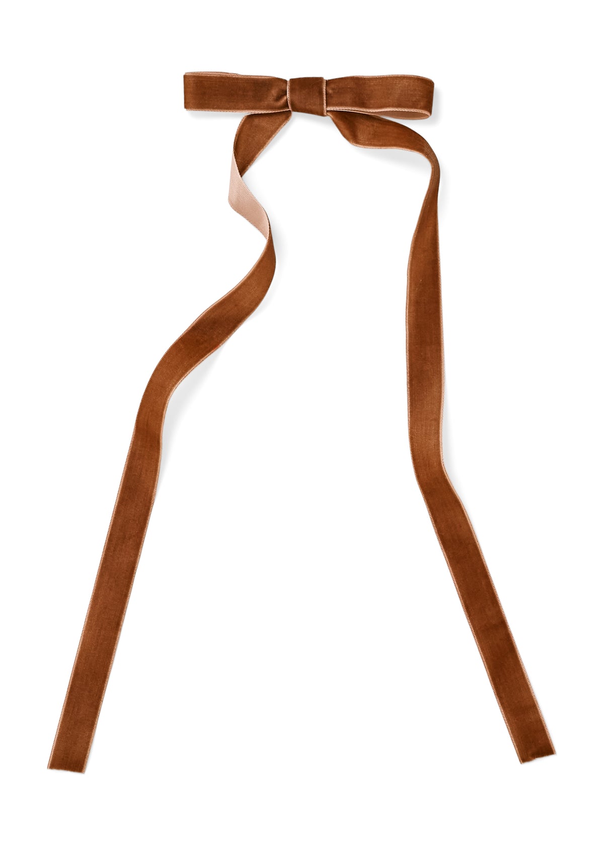 DECO THIN BOW W/CLIP POLYVELVET BROWN 5X14