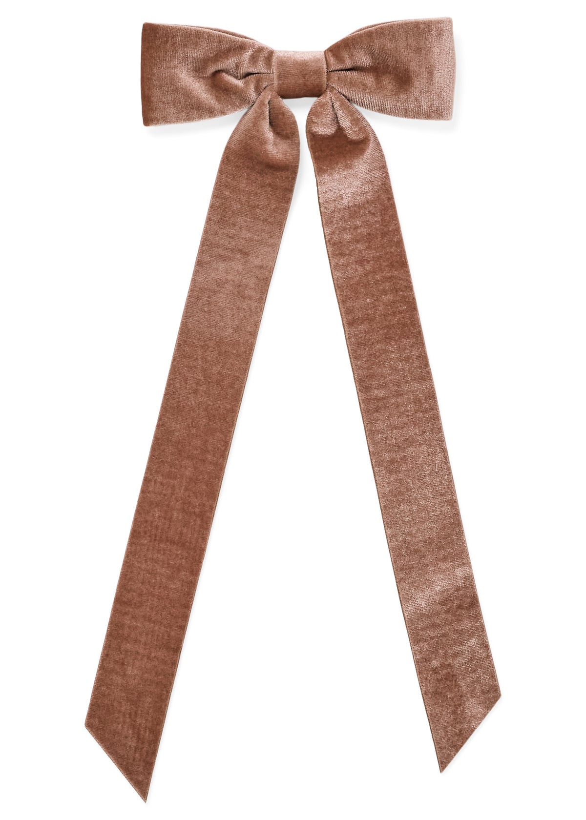 DECO BOW W/CLIP POLYVELVET BROWN 6X15