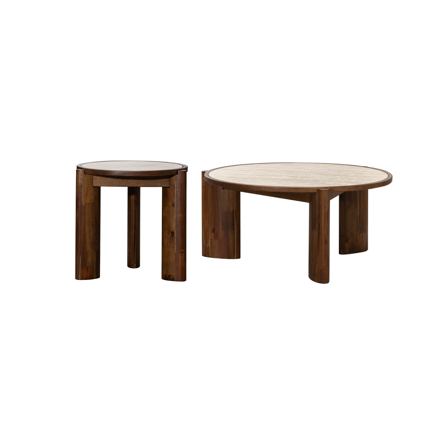 Remix Round Coffee Table - Travertine