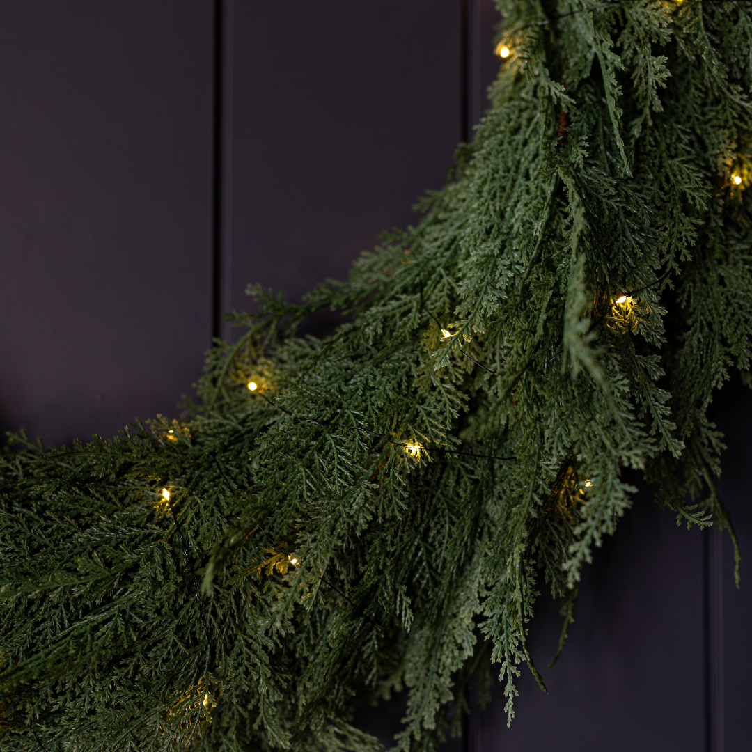 Cypress Leaf Full Real Touch Wreath - 24"